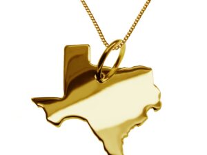 50cm Halskette + Texas Anhänger in 585 Gelbgold