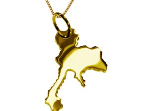 50cm Halskette + Thailand Anhänger in 585 Gelbgold