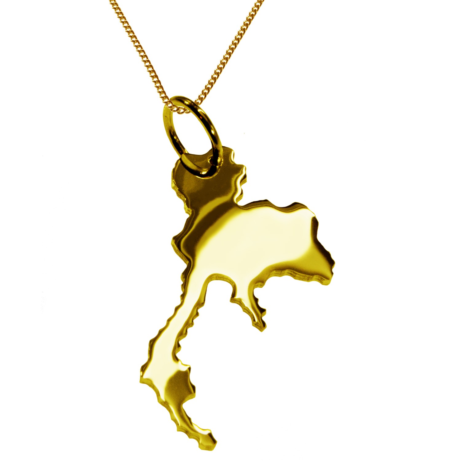 50cm Halskette + Thailand Anhänger in 585 Gelbgold