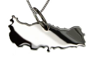 50cm Halskette + Türkei Anhänger in massiv 925 Silber