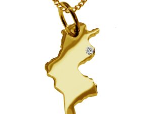 50cm Kette + Tunesien mit Brillant am Wunschort 585 Gold