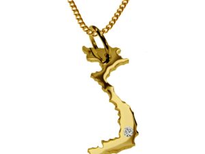 50cm Kette + Vietnam mit Brillant am Wunschort 585 Gold