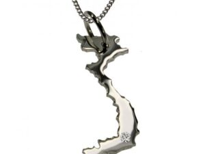 50cm Kette + Vietnam mit Brillant am Wunschort  in 925 Silber