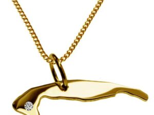 50cm Kette + Wangerooge mit Brillant am Wunschort 585 Gold