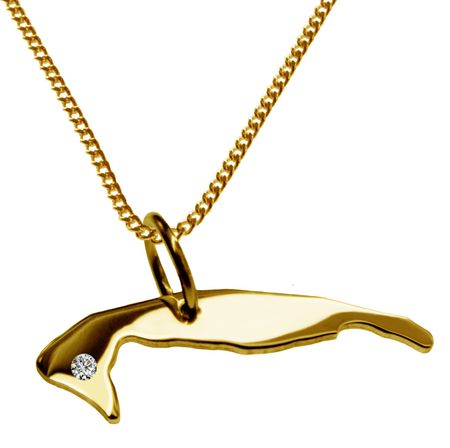 50cm Kette + Wangerooge mit Brillant am Wunschort 585 Gold