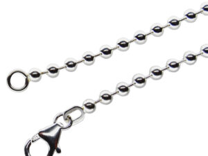 Kugelkette 2,5mm - 925 Silber - Karabiner-Verschluss - 60cm