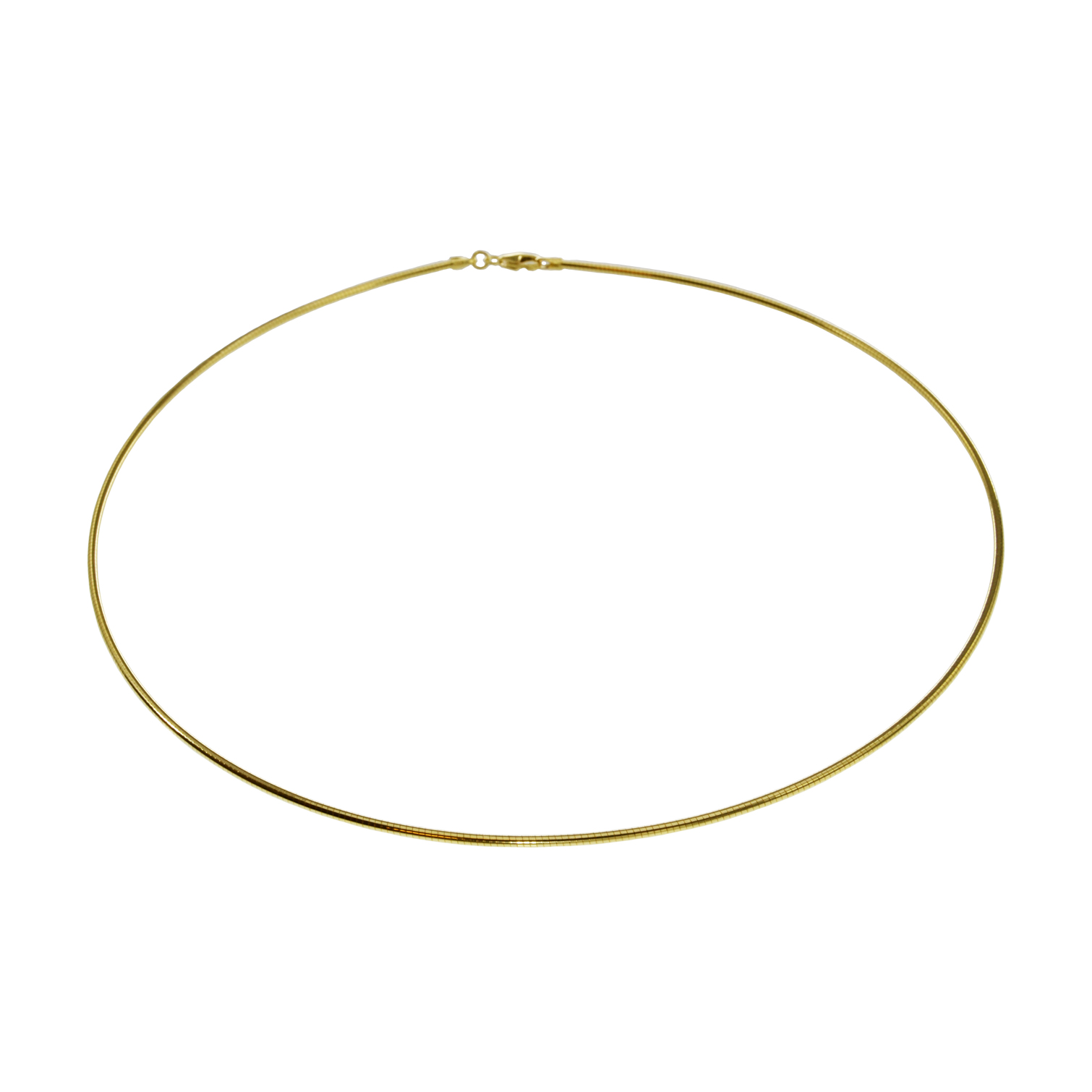 Halsreif Omega 1,5mm - 50cm - 750 Gelbgold mit Schraubverschluss – Bild 3