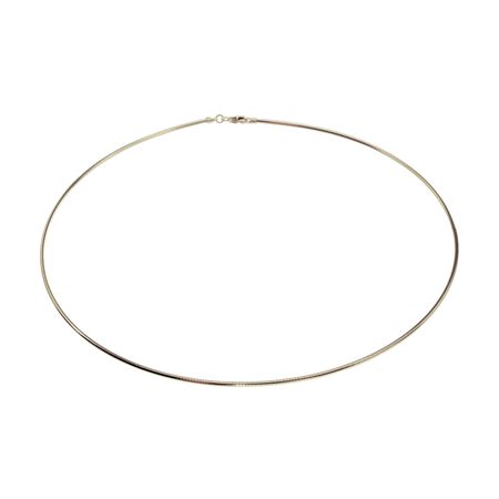 Halsreif Omega 1,5mm - 50cm - 750 Weißgold mit Schraubverschluss – Bild 3