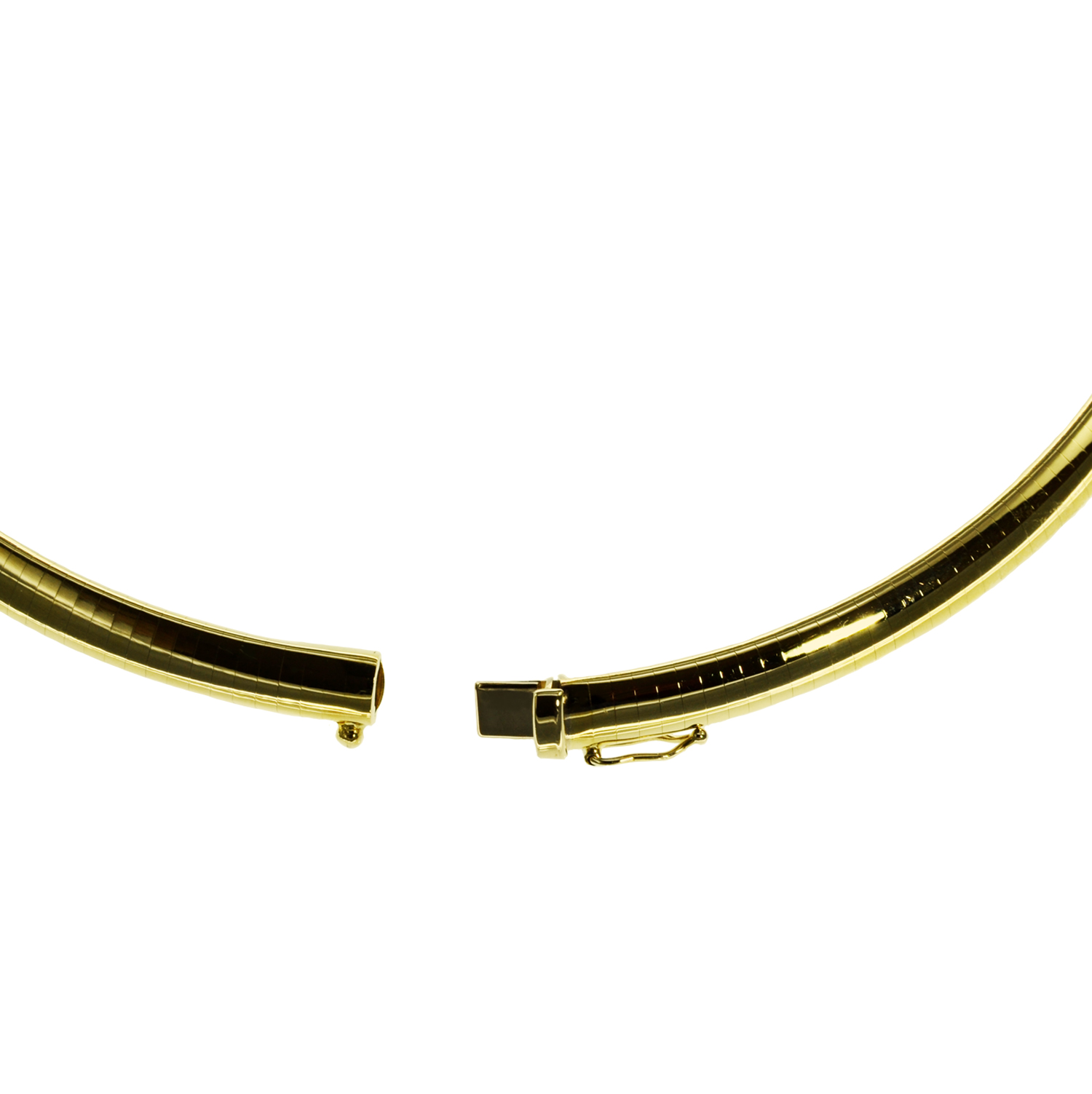 Halsreif Omega 3mm flach - 42cm 585 Gelbgold – Bild 3