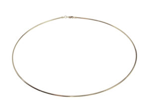 Halsreif Omega 1mm - 50cm - 750 Weißgold mit Schraubverschluss
