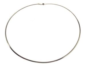 Halsreif Omega 0,8mm - 45cm - 750 Weißgold Kette