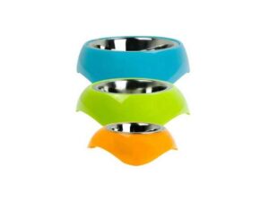 Pawise Edelstahlnapf mit Kunststoffhalter - 450 ml / Orange