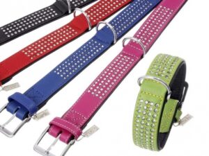 Karlie VINTAGE Strass Halsband 4-reihig Kiwi - 65 cm