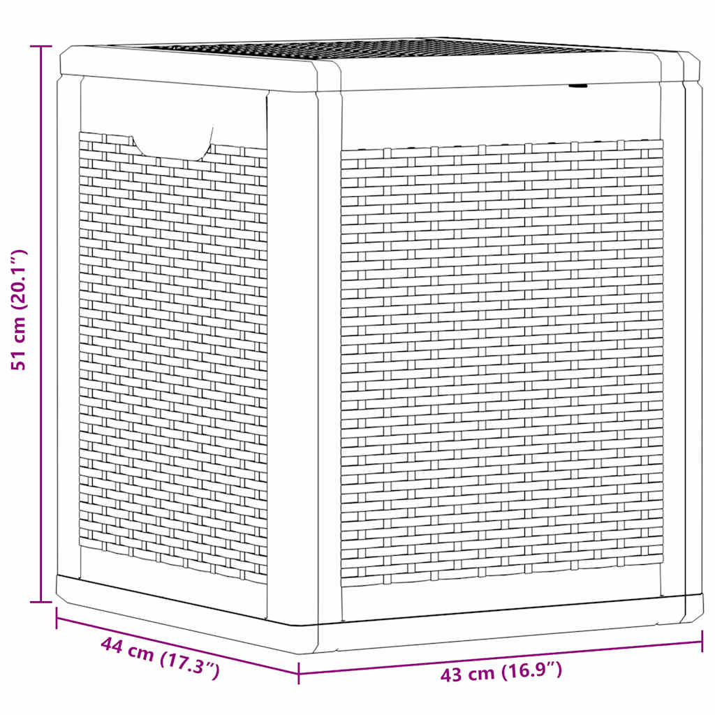 Garten-Aufbewahrungsbox 90 L Schwarz PP Rattan – Bild 9