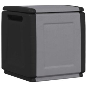 Garten-Aufbewahrungsbox 54x53x57 cm 130 L Dunkelgrau Schwarz