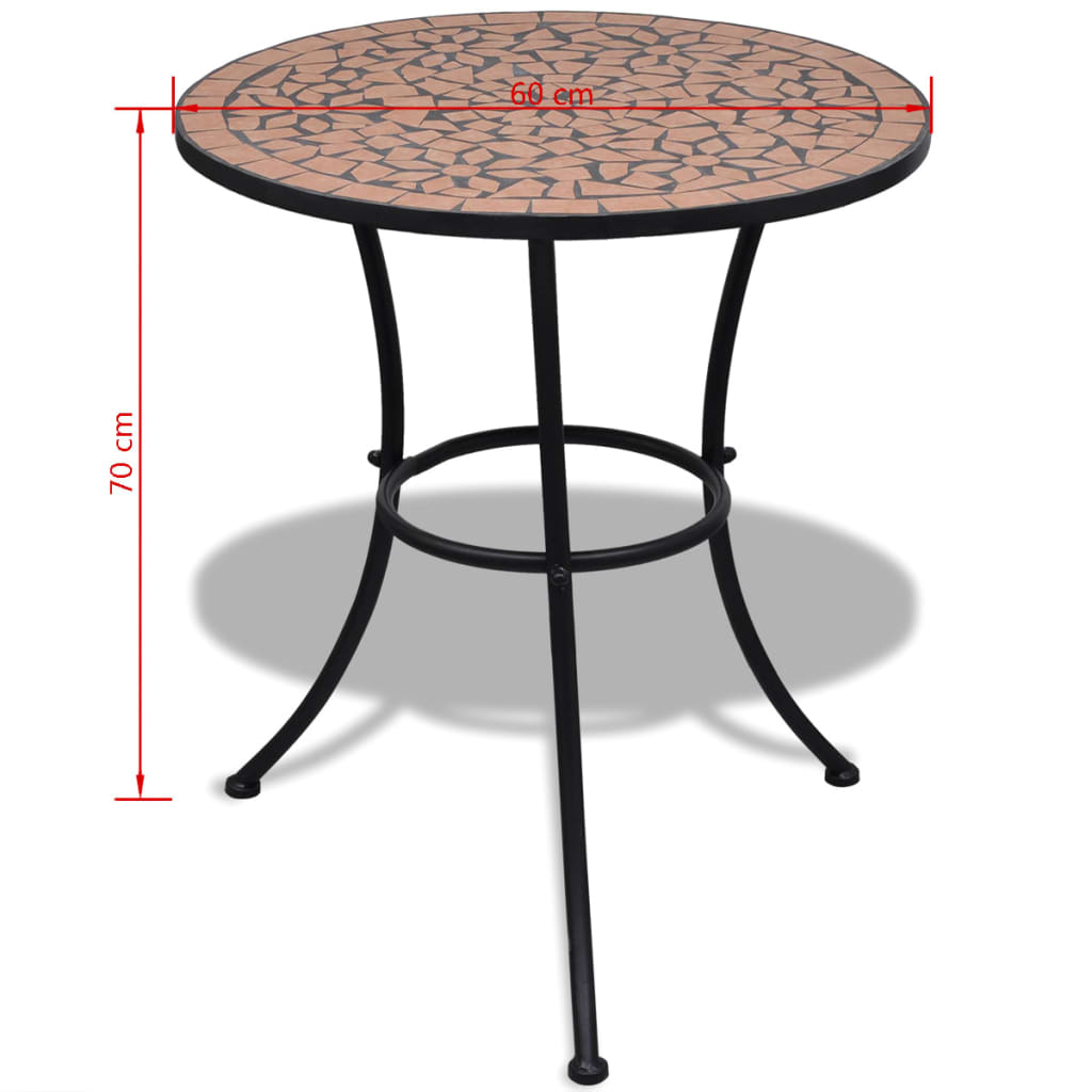 3-tlg. Bistro-Set Keramik Terrakotta – Bild 11