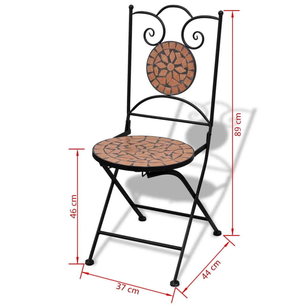 3-tlg. Bistro-Set Keramik Terrakotta – Bild 12