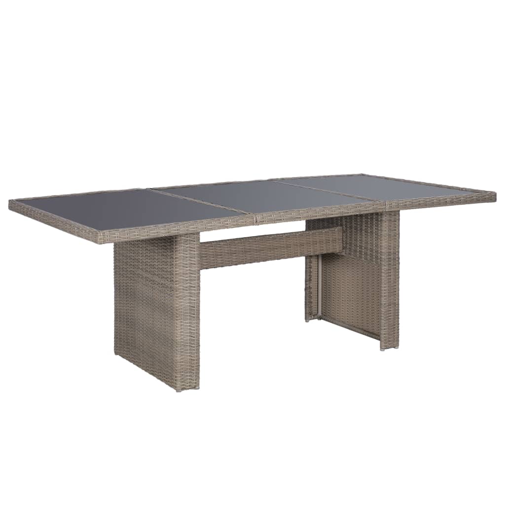7-tlg. Garten-Essgruppe Poly Rattan Braun – Bild 5