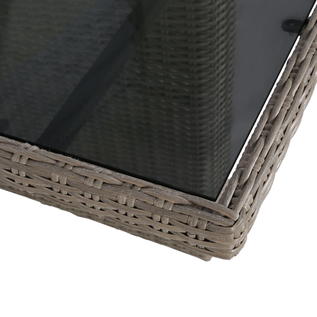 7-tlg. Garten-Essgruppe Poly Rattan Braun – Bild 6