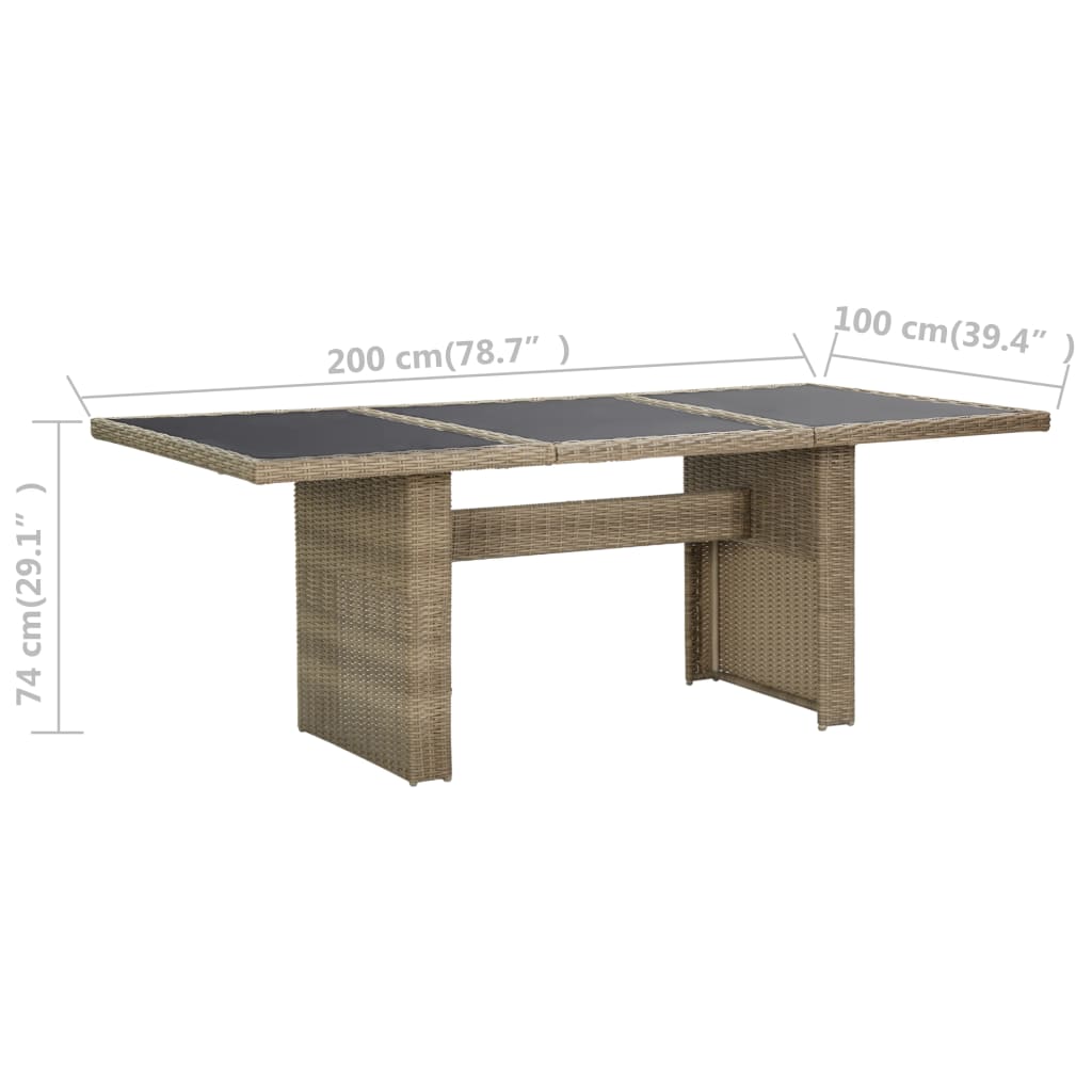 7-tlg. Garten-Essgruppe Poly Rattan Braun – Bild 8