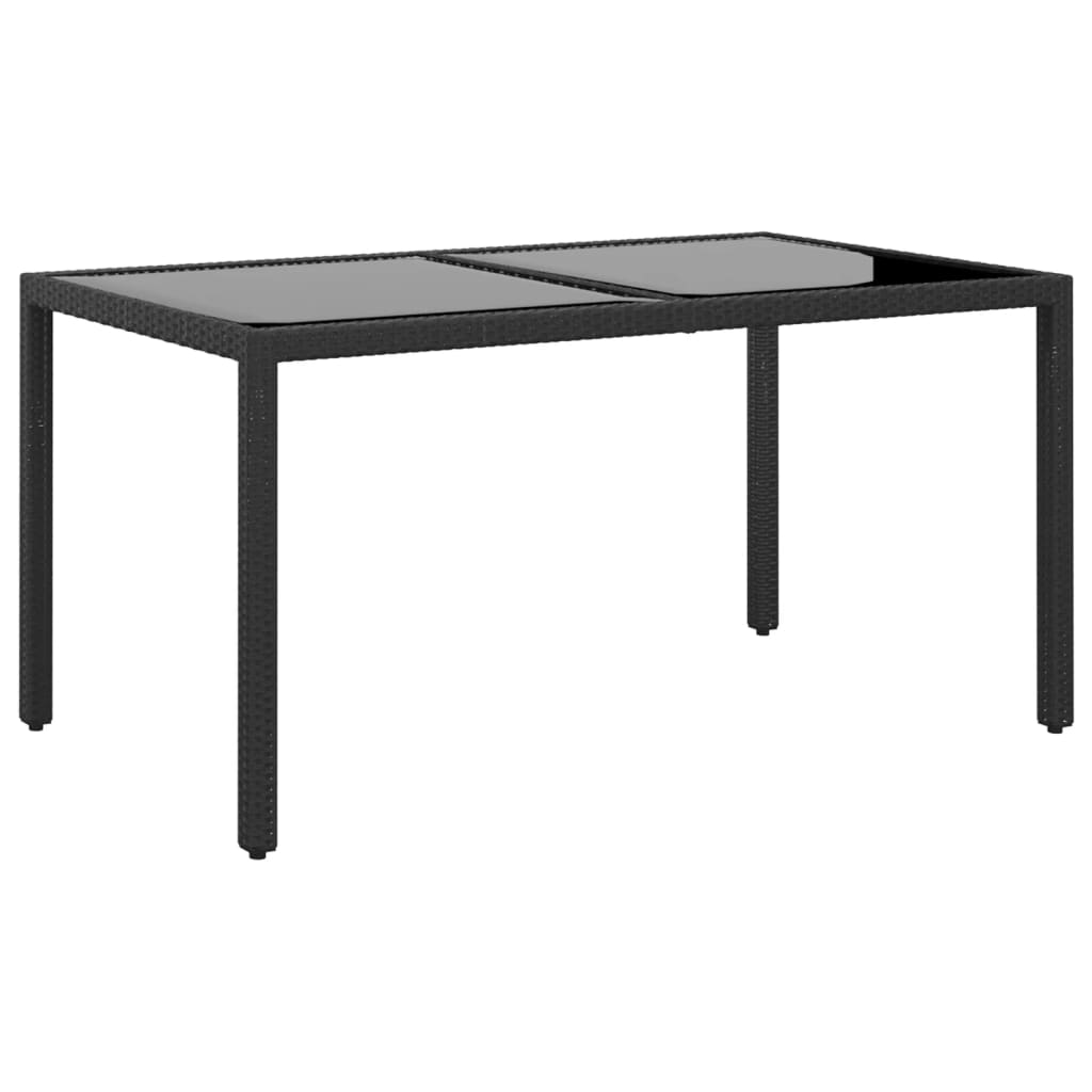 5-tlg. Garten-Essgruppe Poly Rattan und Hartglas Schwarz – Bild 5