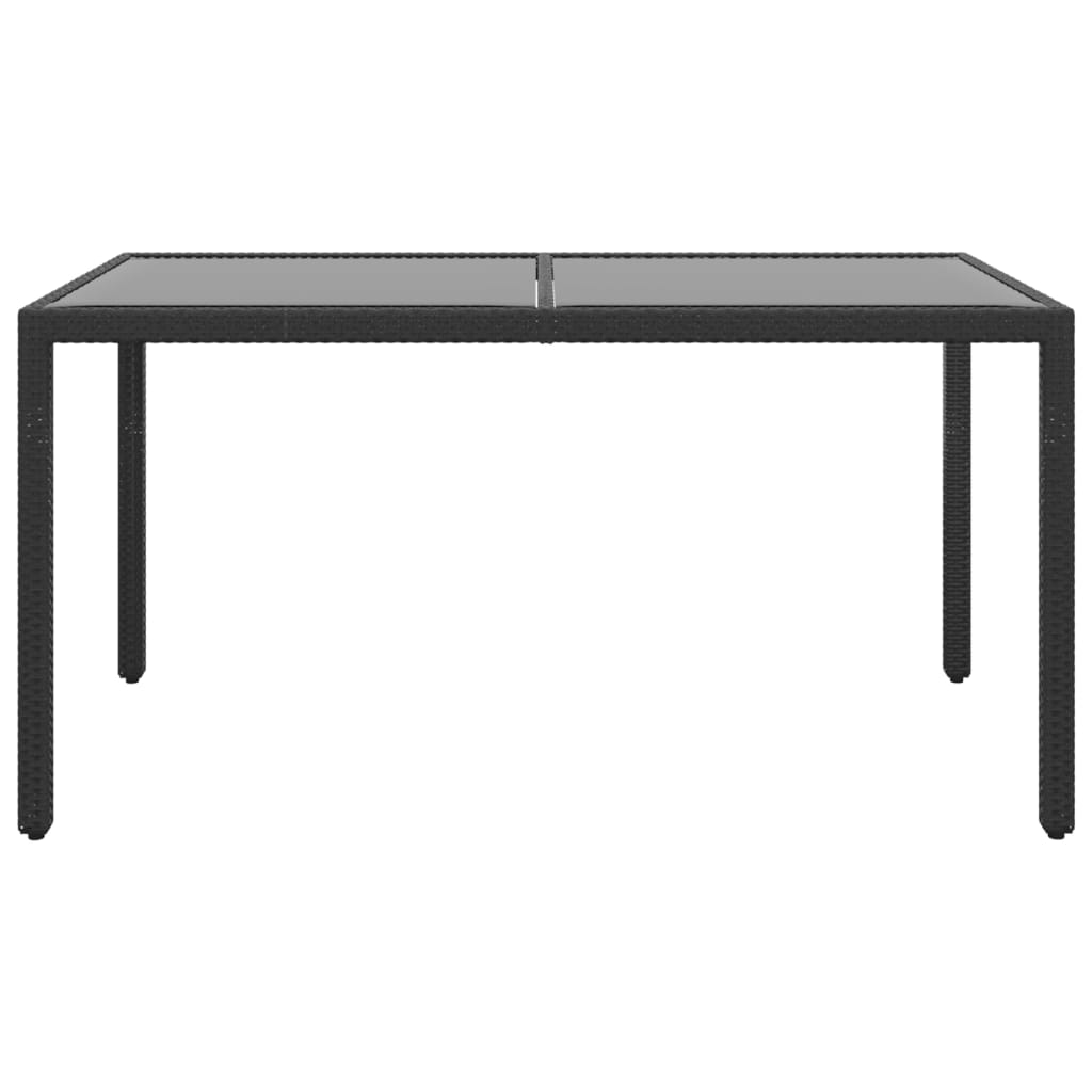 5-tlg. Garten-Essgruppe Poly Rattan und Hartglas Schwarz – Bild 6