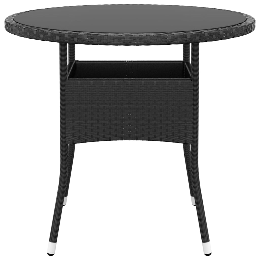 5-tlg. Garten-Essgruppe Poly Rattan Schwarz – Bild 6