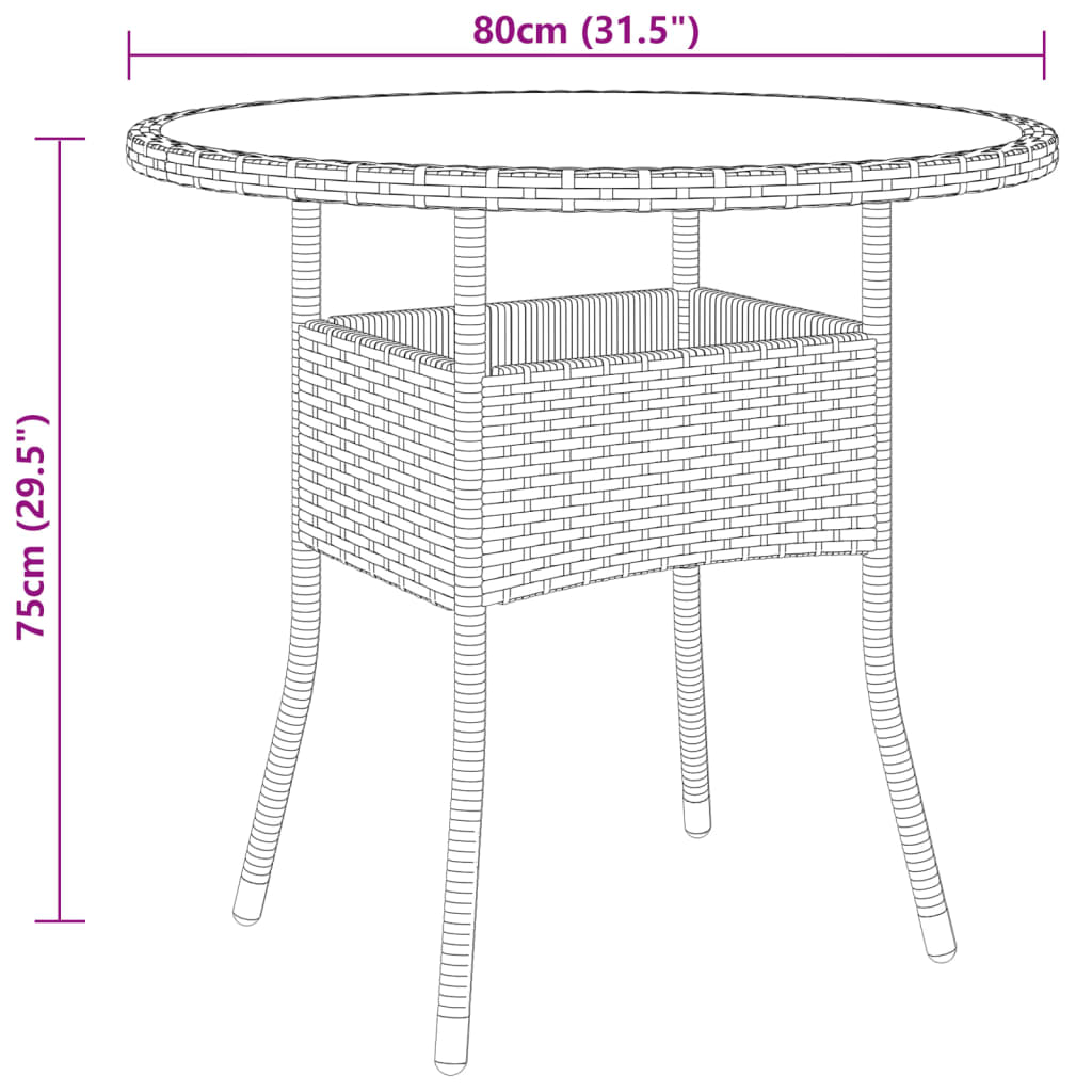 5-tlg. Garten-Essgruppe Poly Rattan Schwarz – Bild 8