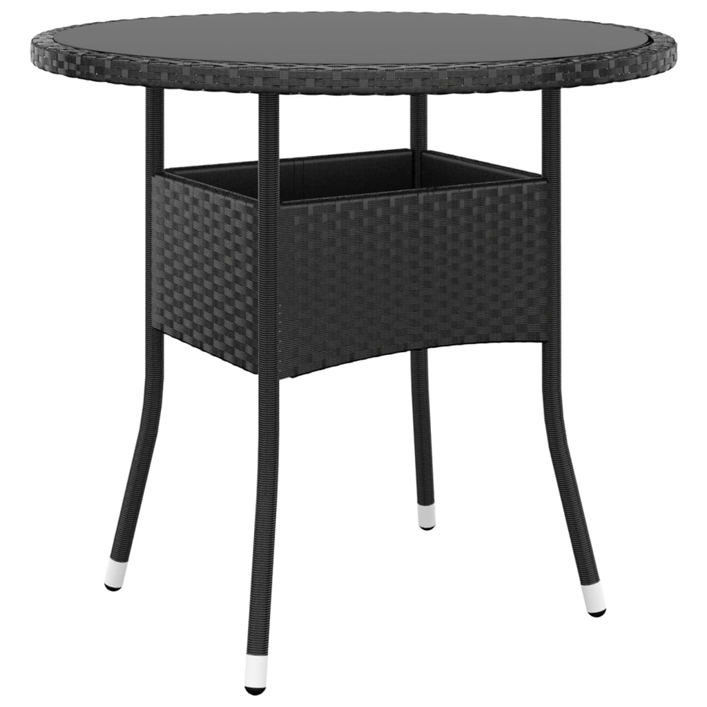5-tlg. Garten-Essgruppe Poly Rattan Schwarz – Bild 5