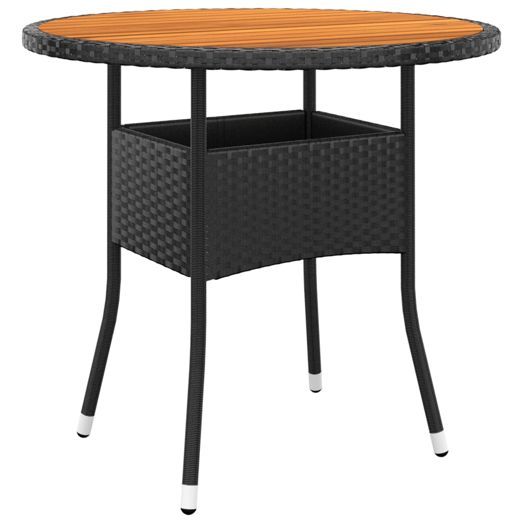5-tlg. Garten-Essgruppe Poly Rattan Schwarz – Bild 5