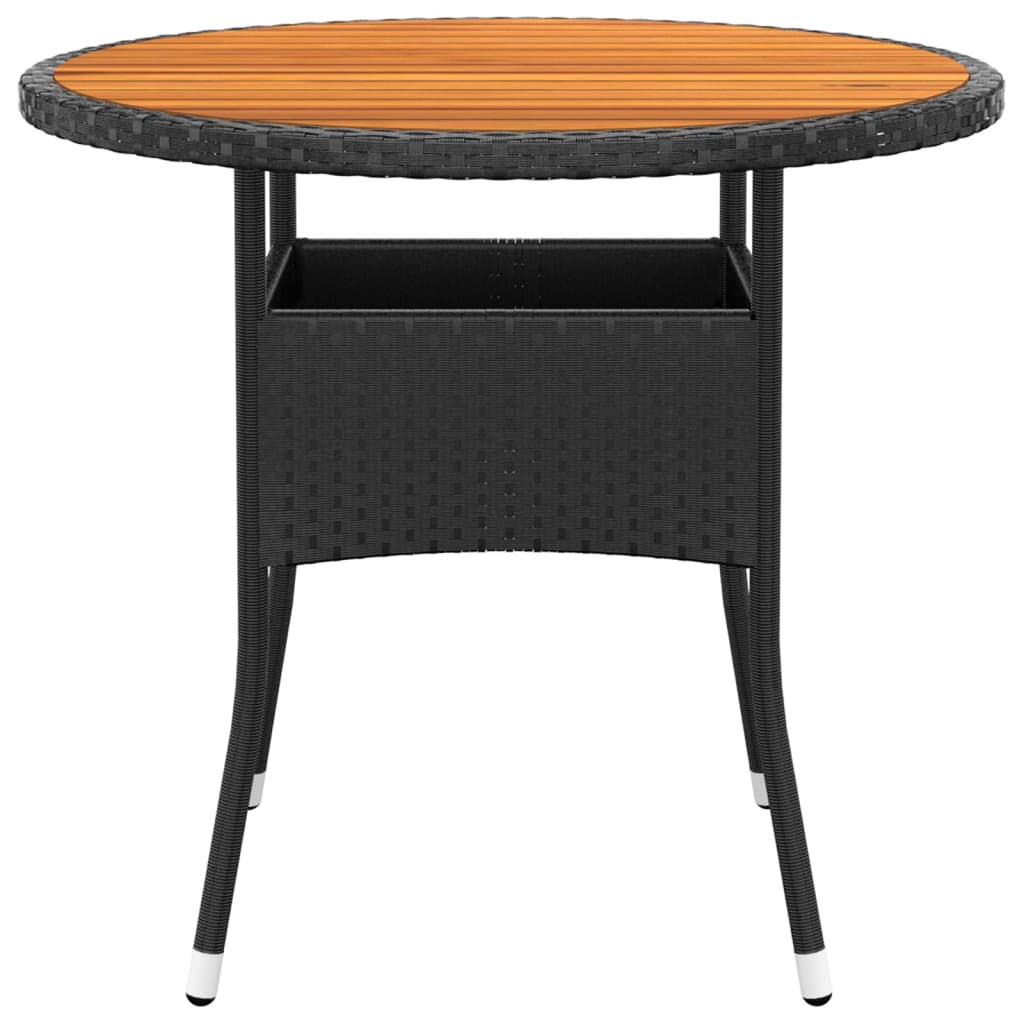 5-tlg. Garten-Essgruppe Poly Rattan Schwarz – Bild 6