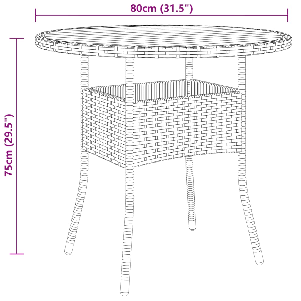 5-tlg. Garten-Essgruppe Poly Rattan Schwarz – Bild 8