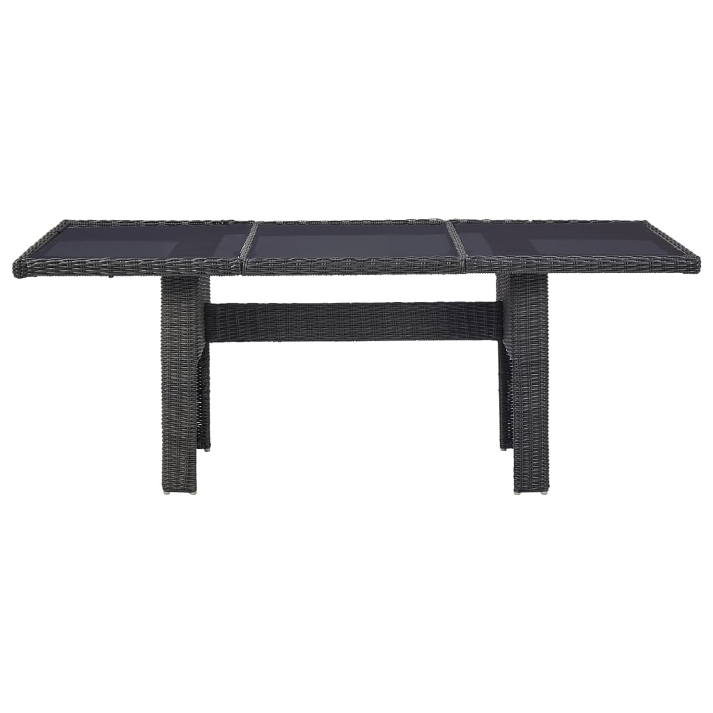 7-tlg. Garten-Essgruppe Poly Rattan Schwarz – Bild 10
