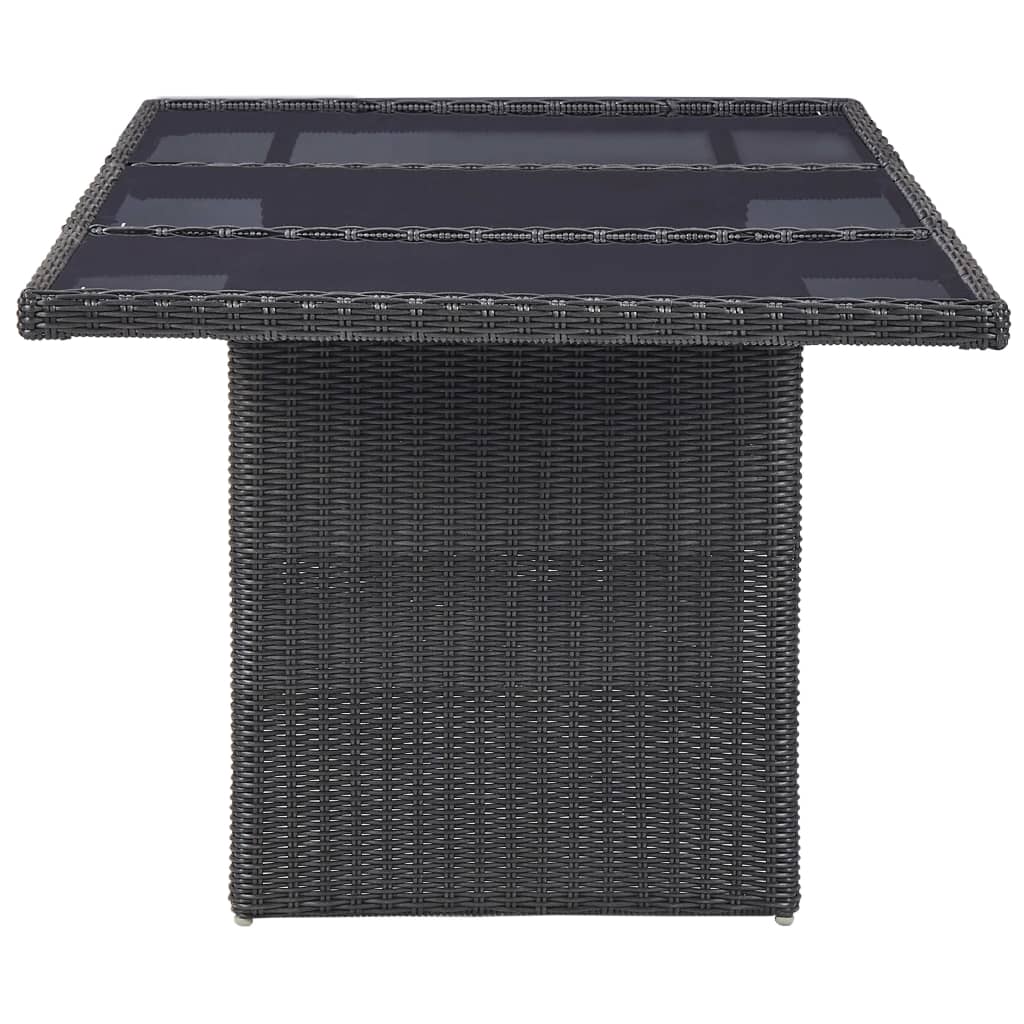 7-tlg. Garten-Essgruppe Poly Rattan Schwarz – Bild 11