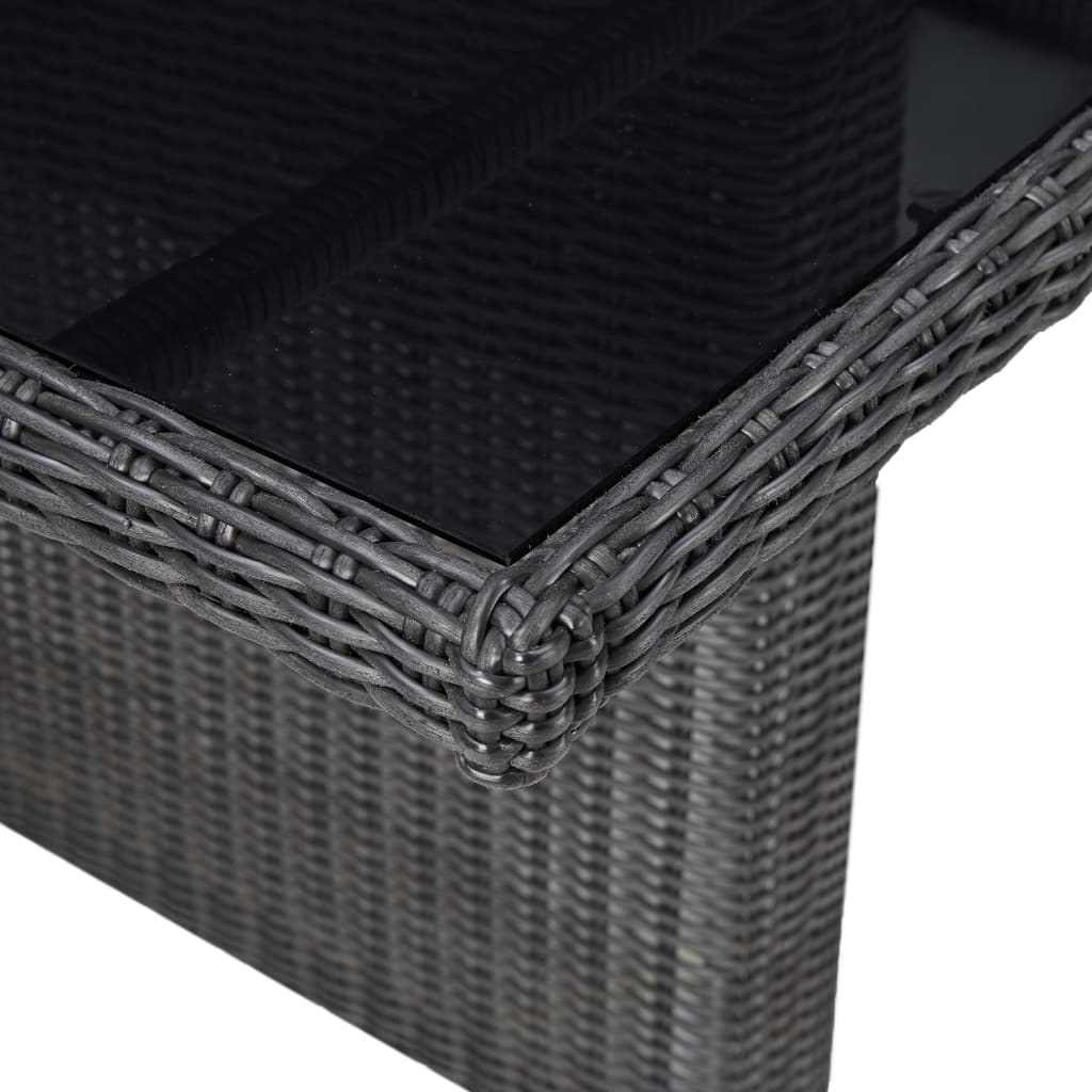 7-tlg. Garten-Essgruppe Poly Rattan Schwarz – Bild 12