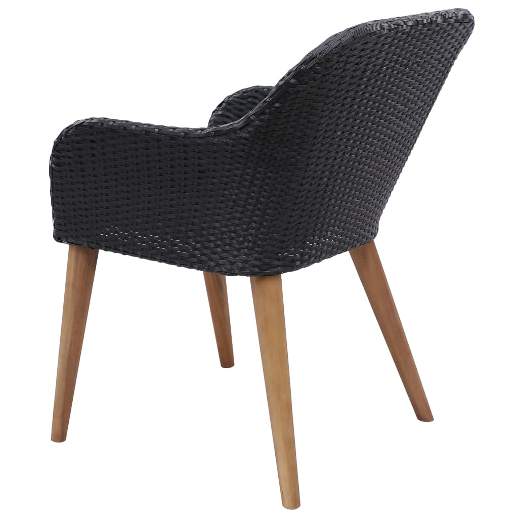 7-tlg. Garten-Essgruppe Poly Rattan Schwarz – Bild 8