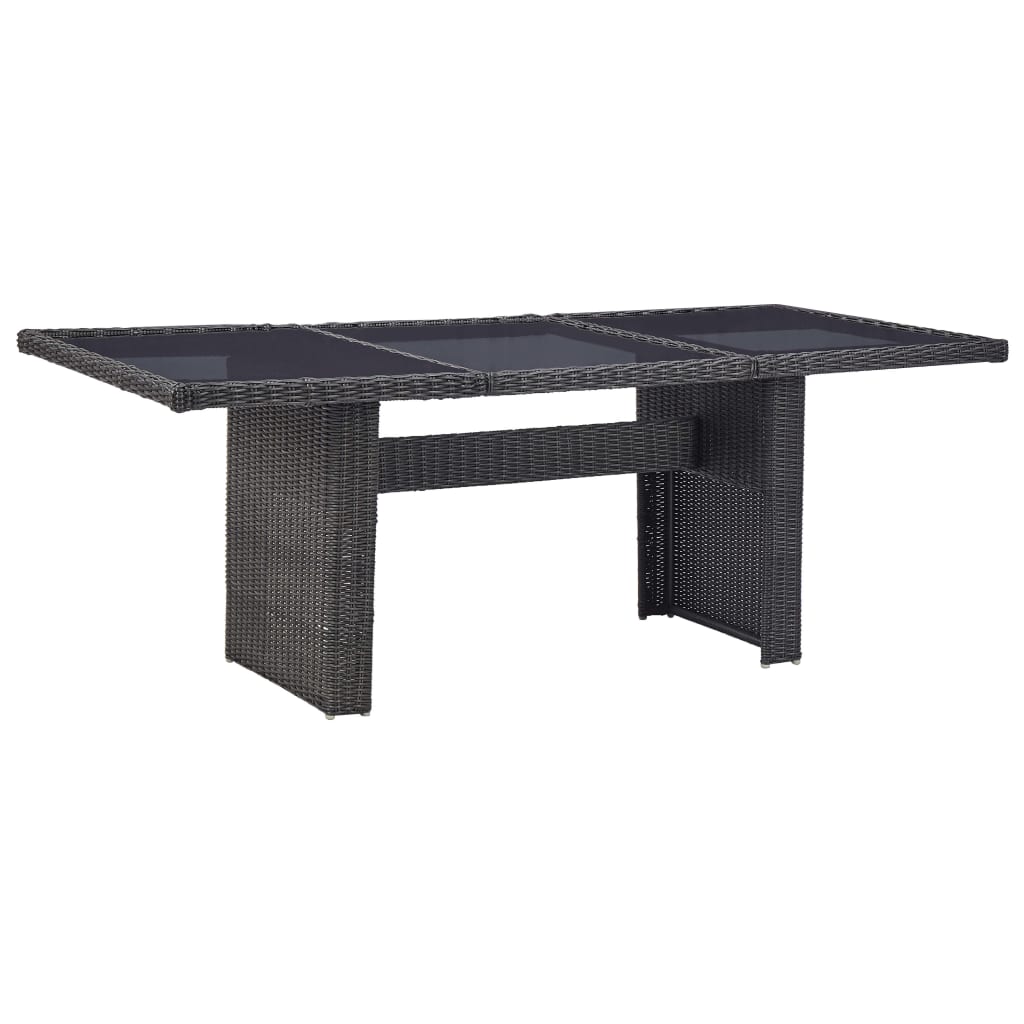 7-tlg. Garten-Essgruppe Poly Rattan Schwarz – Bild 9