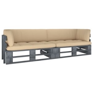 2-Sitzer-Palettensofa mit Kissen Imprägniertes Kiefernholz