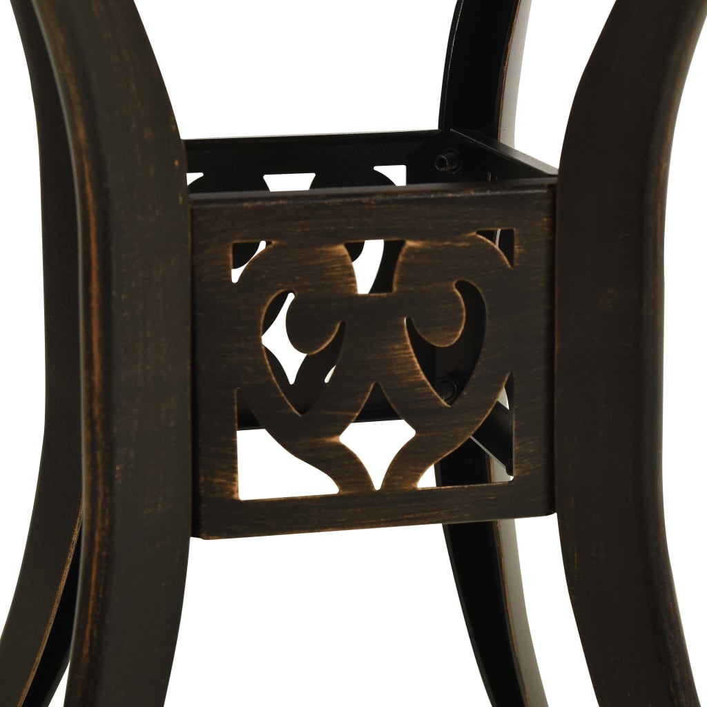 3-tlg. Bistro-Set Aluminiumguss Bronzen – Bild 13