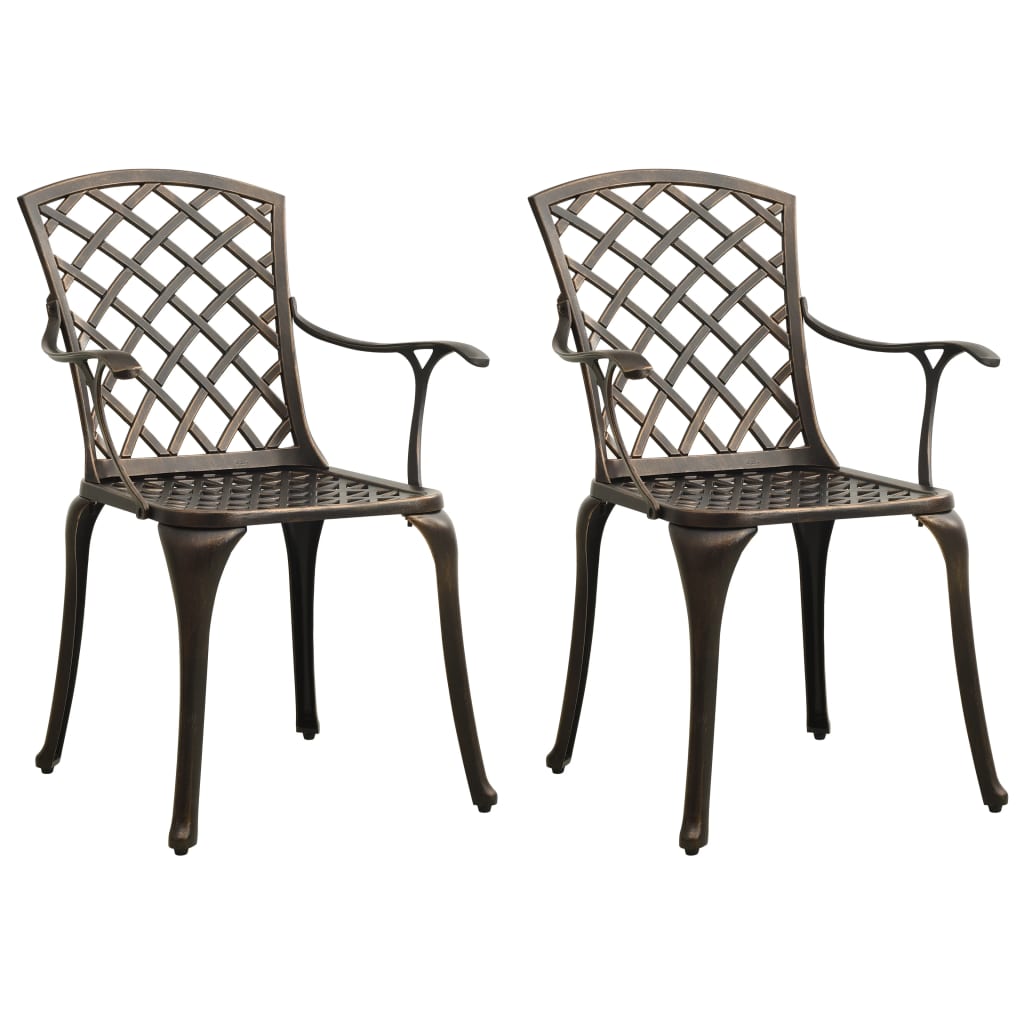 3-tlg. Bistro-Set Aluminiumguss Bronzen – Bild 3