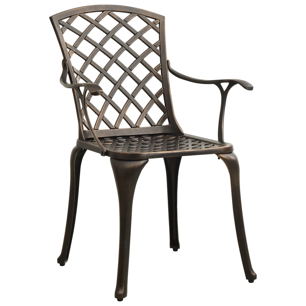 3-tlg. Bistro-Set Aluminiumguss Bronzen – Bild 4