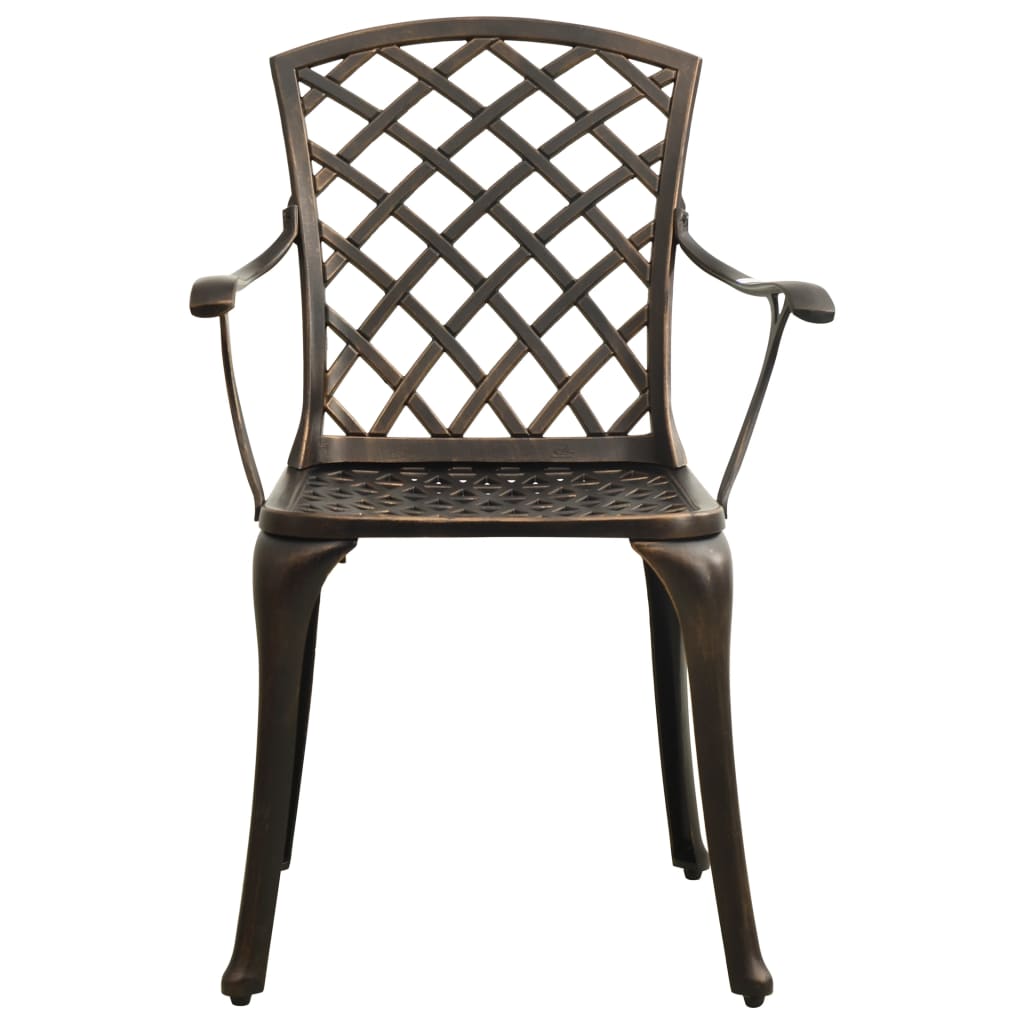 3-tlg. Bistro-Set Aluminiumguss Bronzen – Bild 5