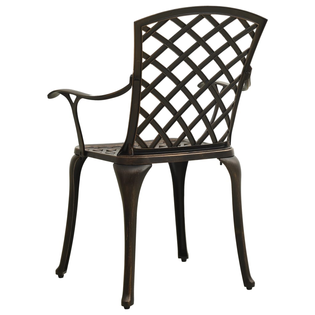 3-tlg. Bistro-Set Aluminiumguss Bronzen – Bild 7