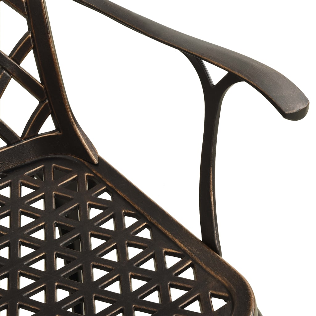 3-tlg. Bistro-Set Aluminiumguss Bronzen – Bild 8