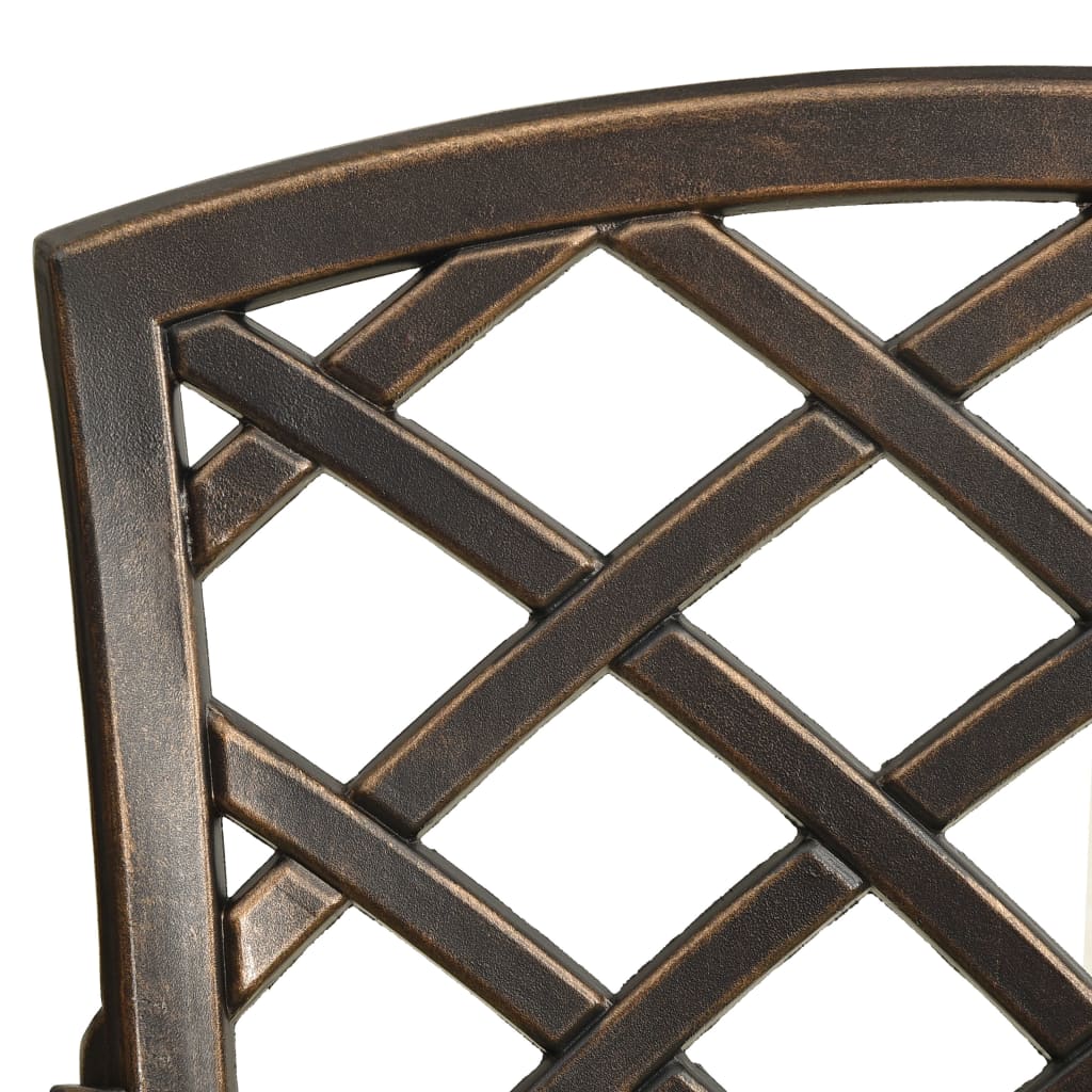 3-tlg. Bistro-Set Aluminiumguss Bronzen – Bild 9