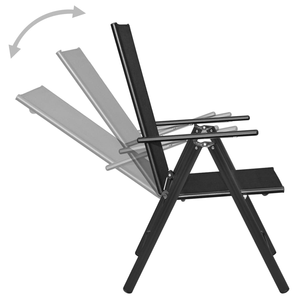 5-tlg. Garten-Essgruppe Aluminium Schwarz – Bild 5