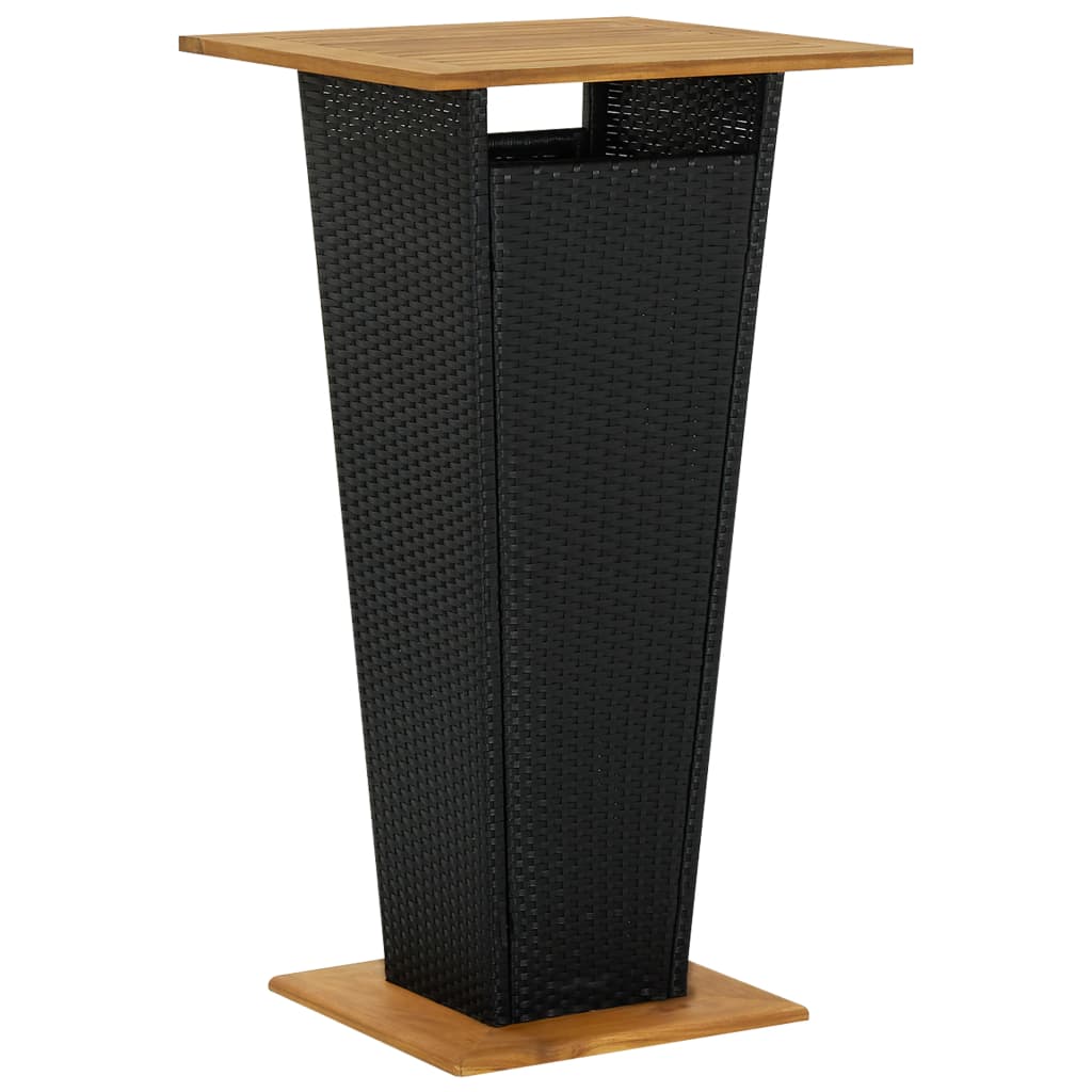 3-tlg. Gartenbar-Set mit Kissen Poly Rattan Schwarz – Bild 6