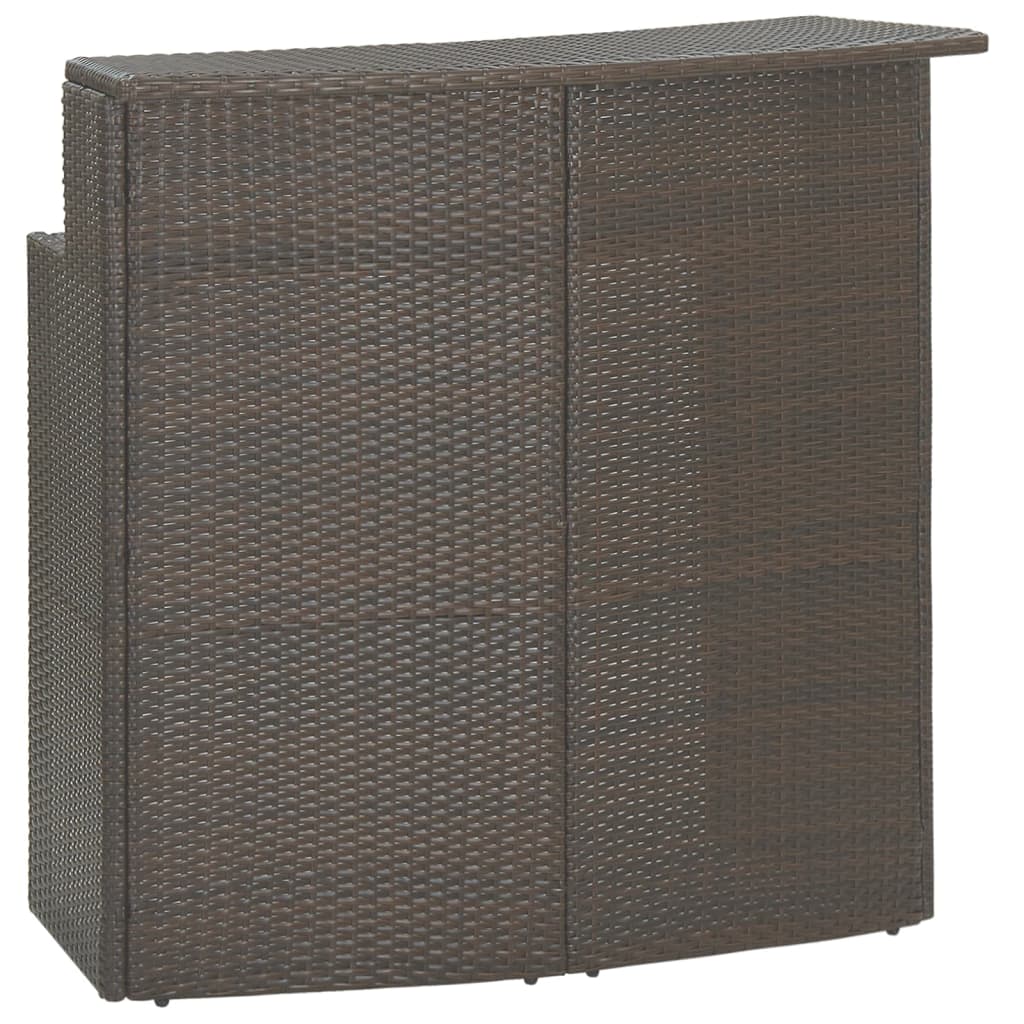 3-tlg. Gartenbar-Set mit Kissen Poly Rattan Braun – Bild 7