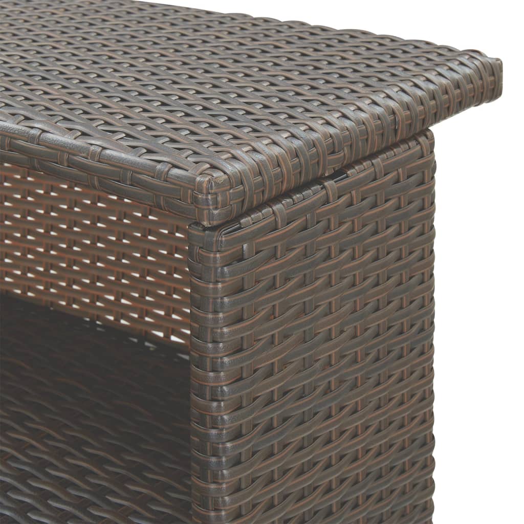3-tlg. Gartenbar-Set mit Kissen Poly Rattan Braun – Bild 8