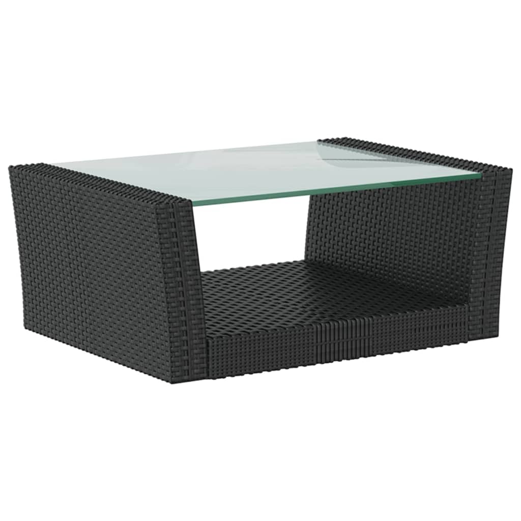 8-tlg. Garten-Lounge-Set mit Kissen Poly Rattan Schwarz – Bild 7